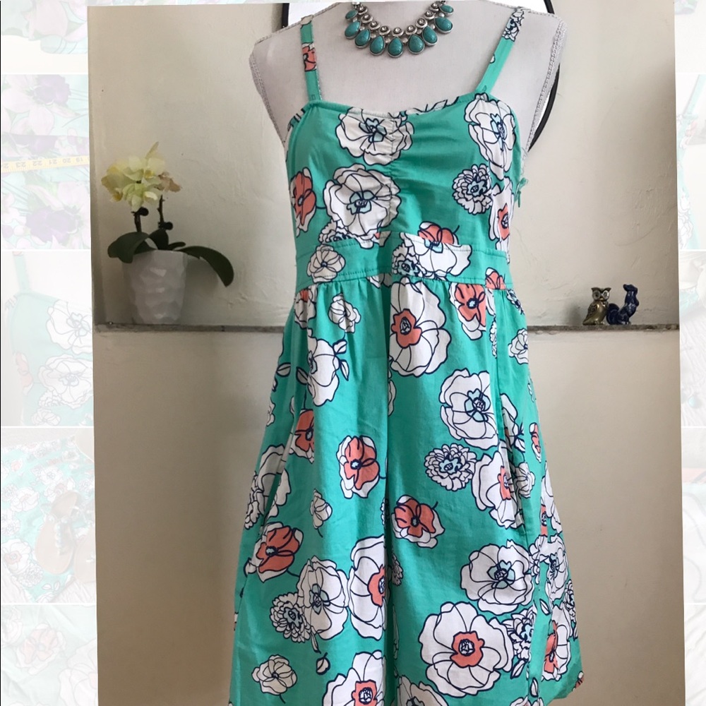 Turquoise flower sundress